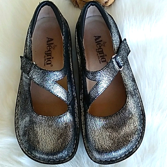 Alegria Shoes - Alegria Mary Jane silver metallic shoes
